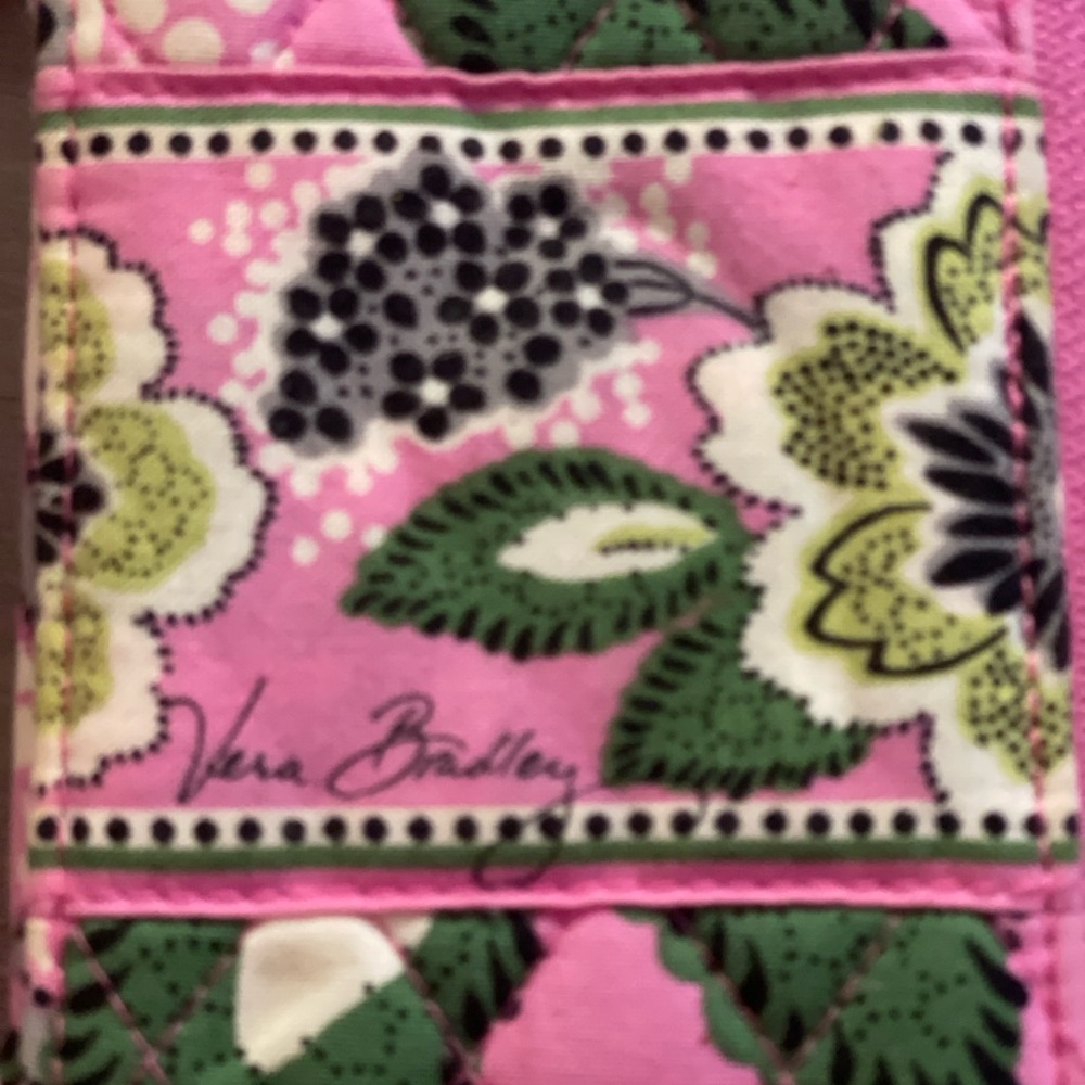 Vera Bradley Pink and Green Patterned Wristlet - Picture 6 of 8